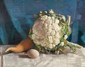  Washington Pintura al %c3%b3leo - Bodegón de huevo y coliflor George Washington Lambert